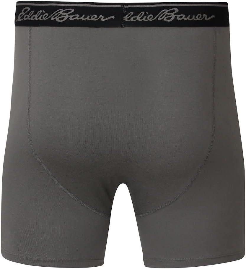 imageEddie Bauer Mens Standard 6quot Boxer Briefs Underwear 2 Pack Cotton Or AirknitCotton CharcoalNavy