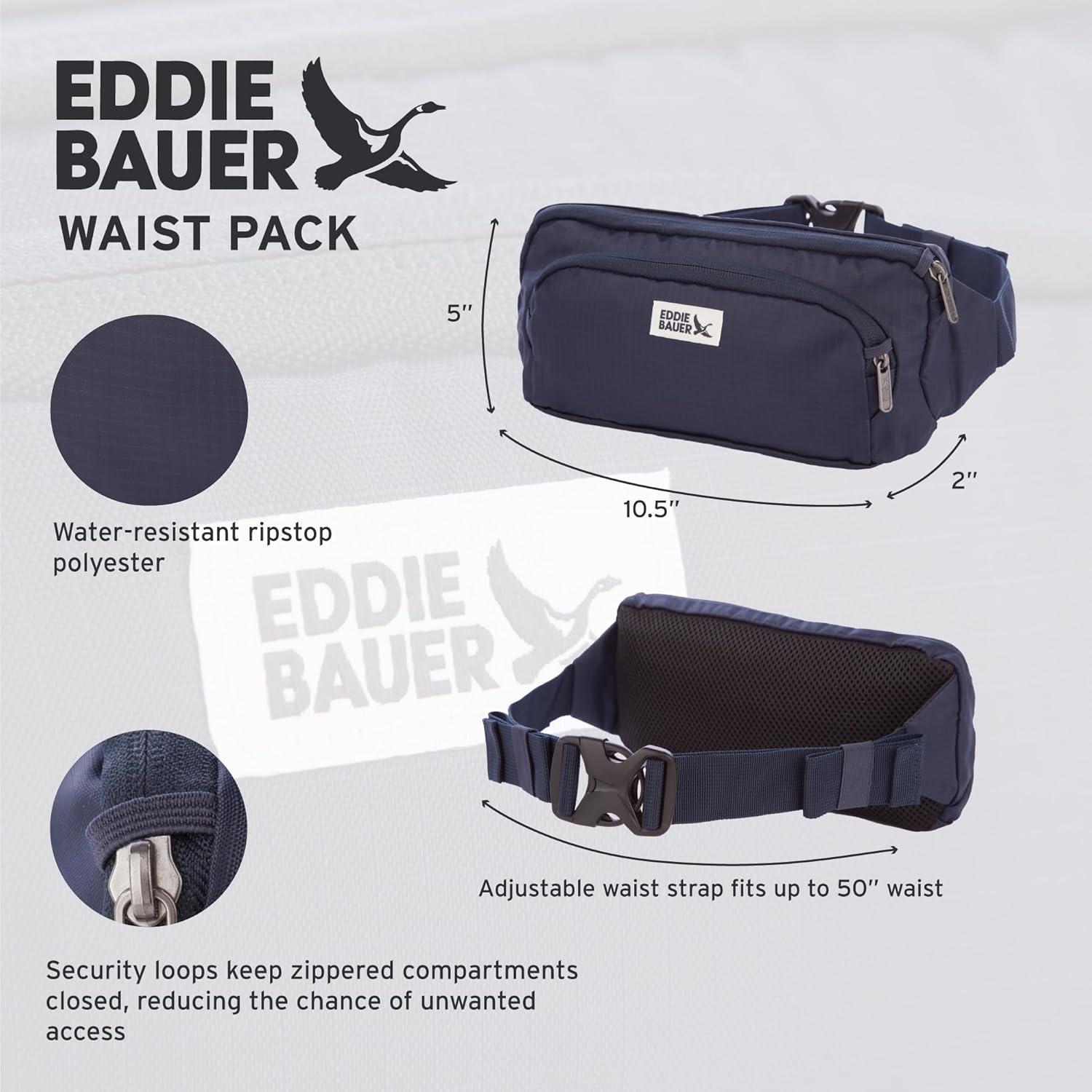 imageEddie Bauer Multipurpose RFIDBlocking Lightweight Travel Waistpack BagBrook