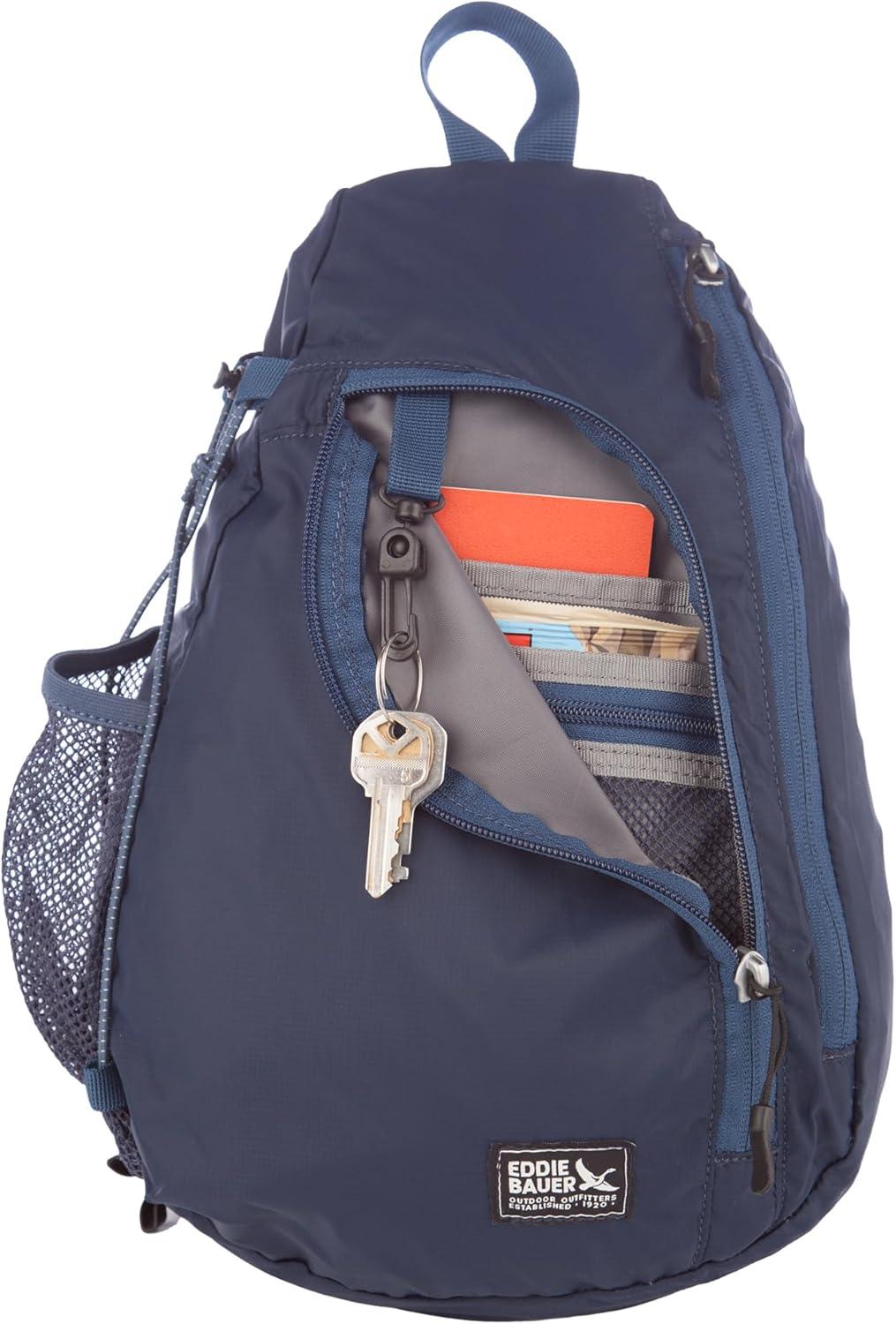 imageEddie Bauer Ripstop 8L Shoulder Sling Pack with Padded AirMesh Adjustable Crossbody Strap for Right or Left Handed Fit BlackBrook