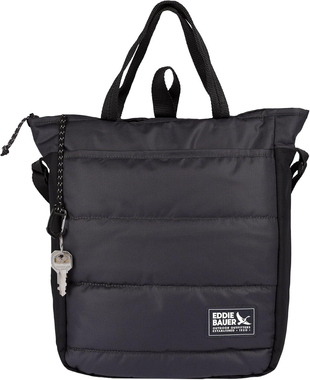 imageEddie Bauer Ripstop Nylon Puffer Day Tote Bag Everyday Carry Tote Travel VacationCarbon
