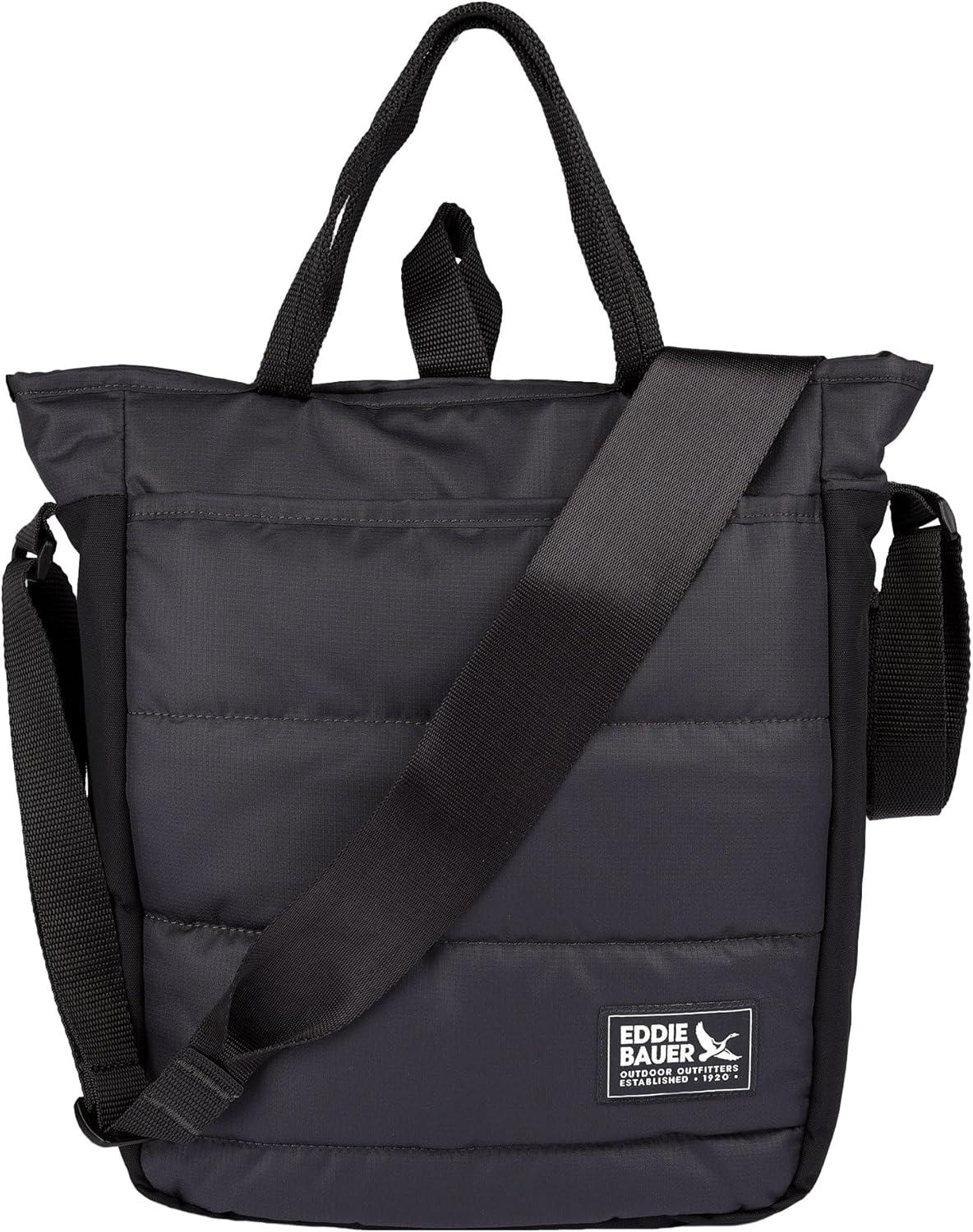 imageEddie Bauer Ripstop Nylon Puffer Day Tote Bag Everyday Carry Tote Travel VacationCarbon