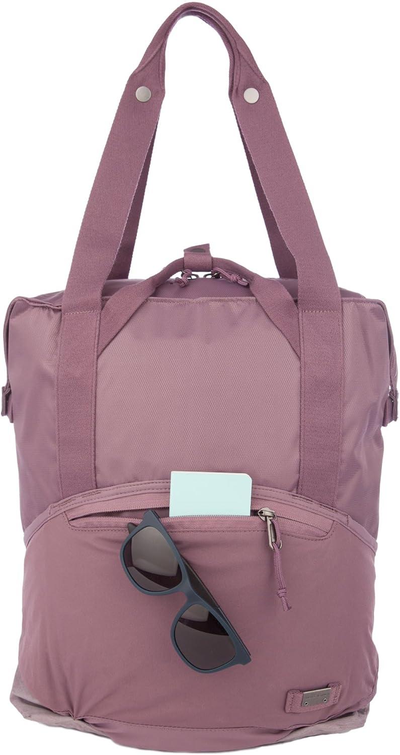 imageEddie Bauer Skylar Tote Bag EDC Work Travel Laptop Sleeve Mesh Pockets Convertible Top Handle 25LDusty Violet