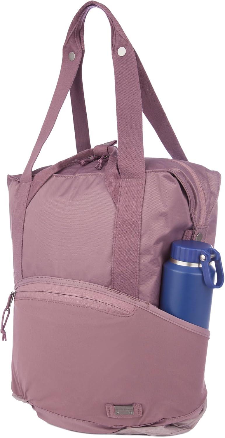imageEddie Bauer Skylar Tote Bag EDC Work Travel Laptop Sleeve Mesh Pockets Convertible Top Handle 25LDusty Violet