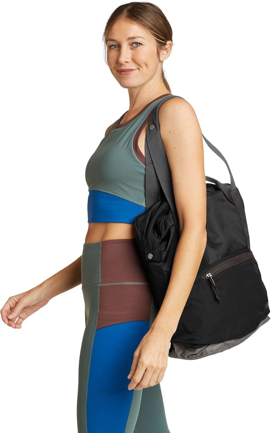 imageEddie Bauer Skylar Tote Bag EDC Work Travel Laptop Sleeve Mesh Pockets Convertible Top Handle 25LDusty Violet