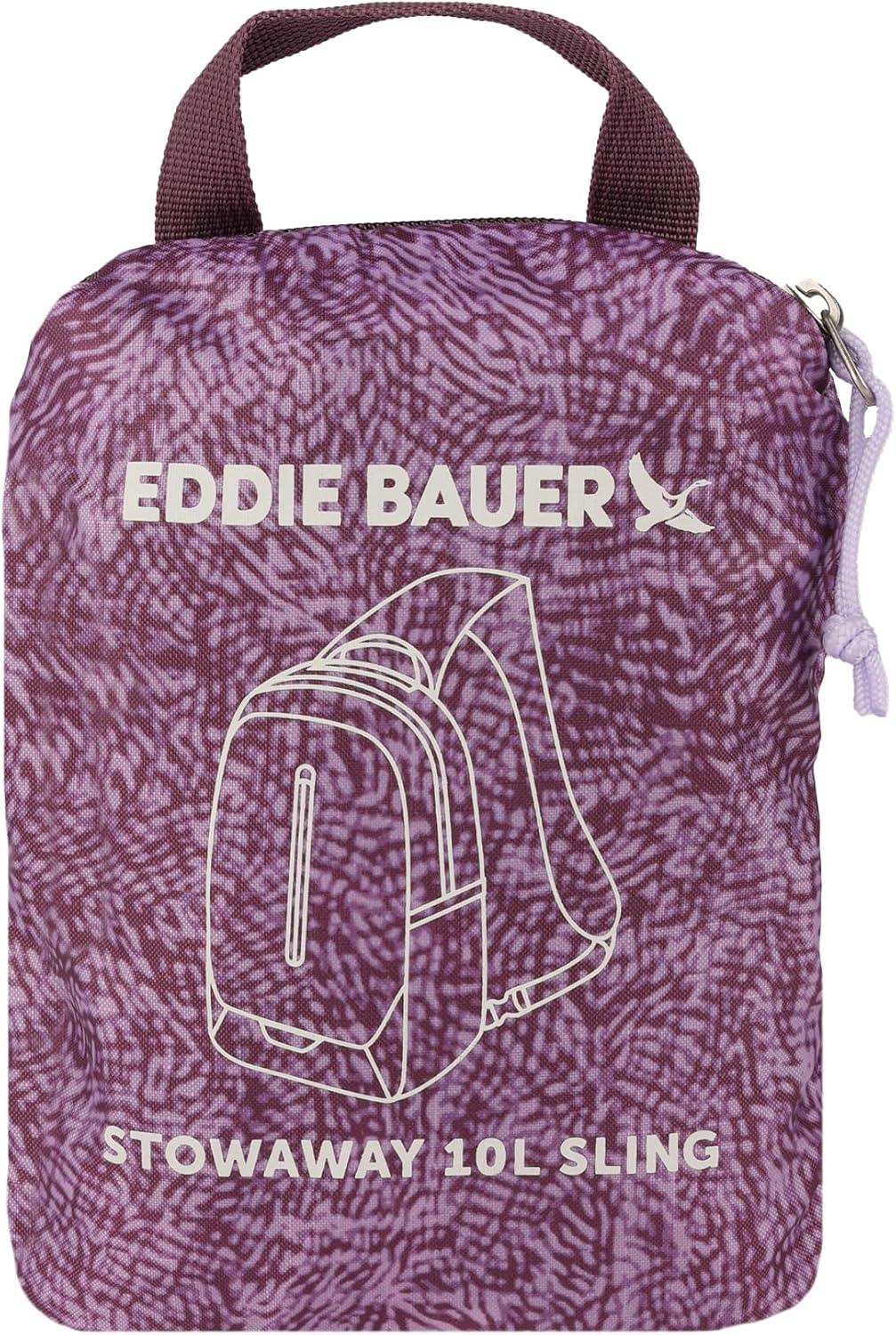 imageEddie Bauer Stowaway Packable Sling Bag Foldable Travel Outdoor Lightweight Compact Everyday Carry Ripstop Nylon 10L Dark SmokeLilac