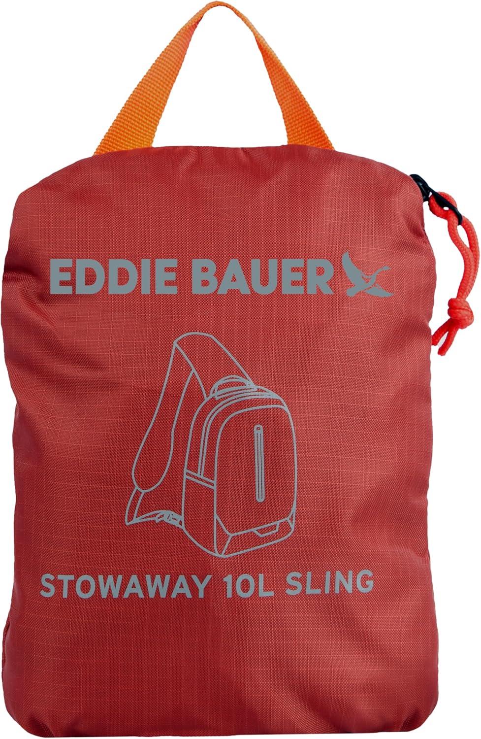 imageEddie Bauer Stowaway Packable Sling Bag Foldable Travel Outdoor Lightweight Compact Everyday Carry Ripstop Nylon 10L Dark SmokeMaroon