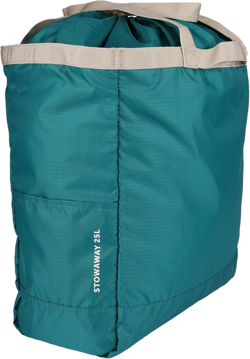 imageEddie Bauer Stowaway Packable Tote Bag Lightweight Compact Cinch Closure Ripstop Nylon 25l CapacityDeep Sea