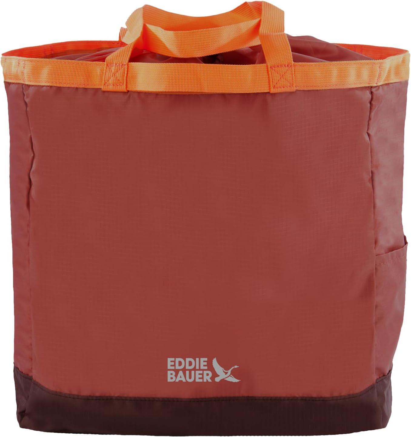 imageEddie Bauer Stowaway Packable Tote Bag Lightweight Compact Cinch Closure Ripstop Nylon 25l CapacityMaroon