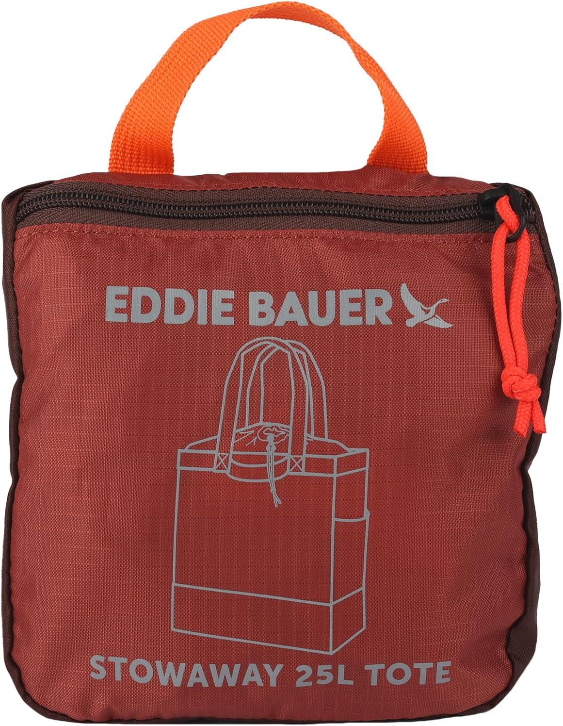imageEddie Bauer Stowaway Packable Tote Bag Lightweight Compact Cinch Closure Ripstop Nylon 25l CapacityMaroon
