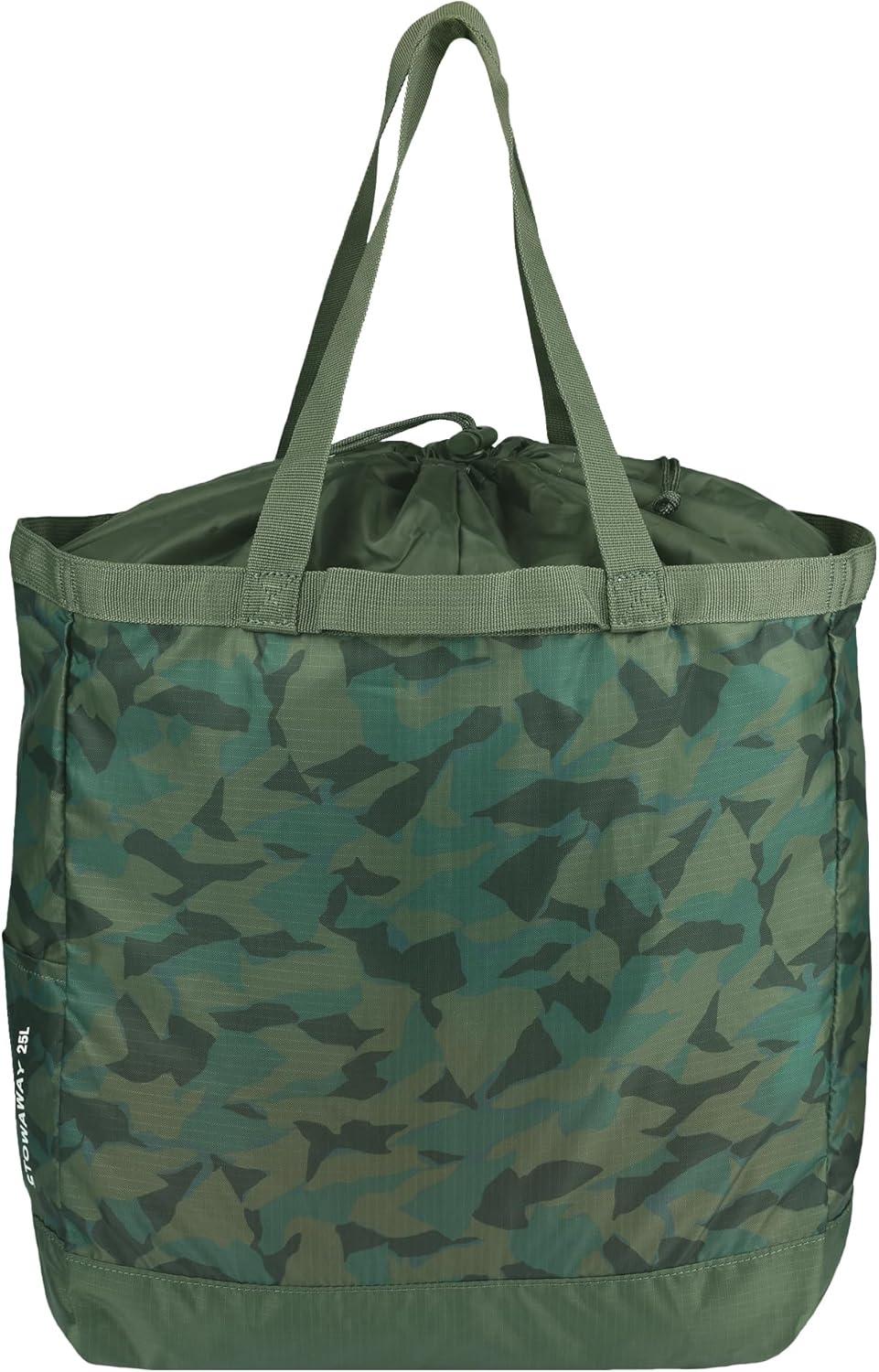 imageEddie Bauer Stowaway Packable Tote Bag Lightweight Compact Cinch Closure Ripstop Nylon 25l CapacitySprig