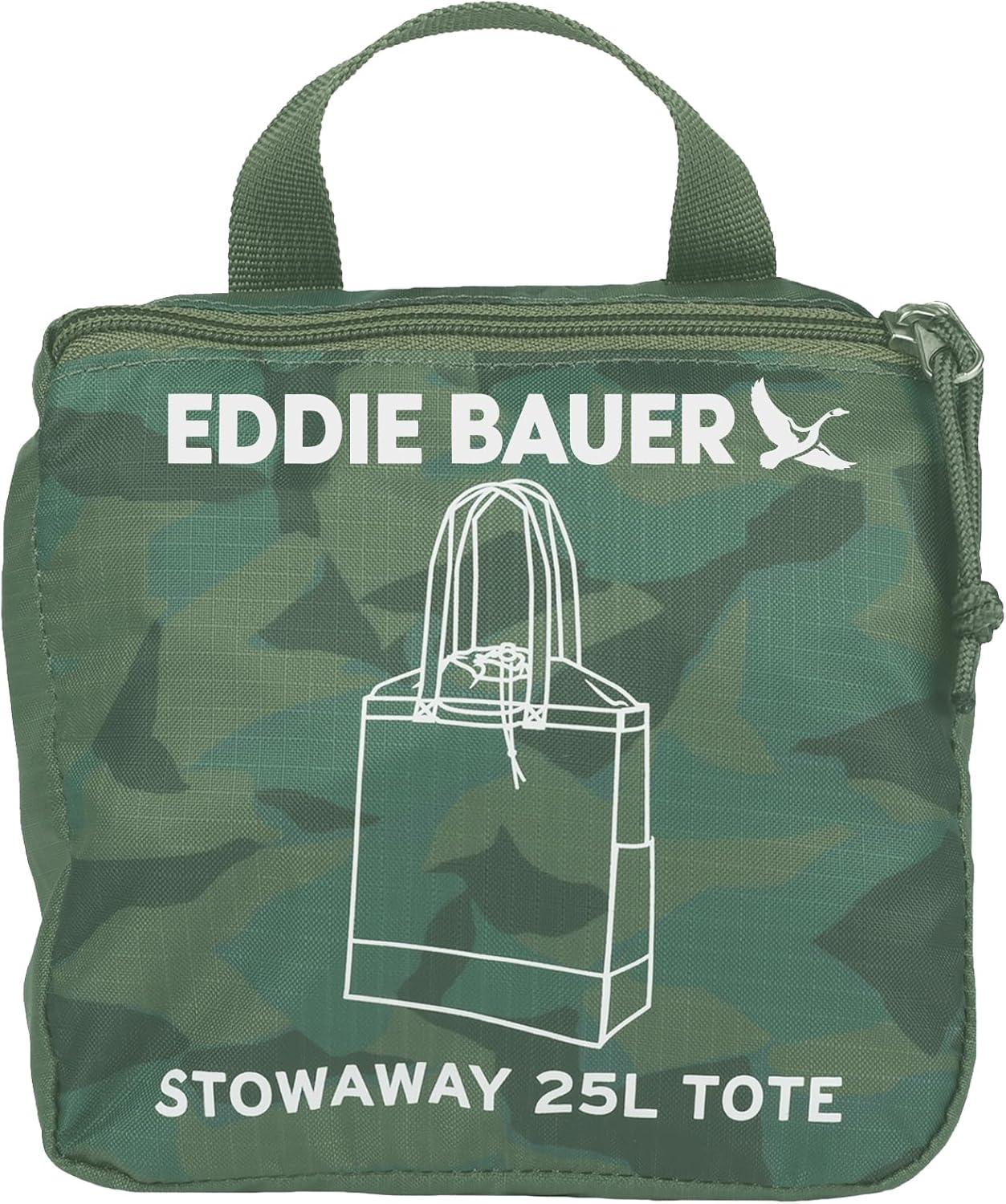 imageEddie Bauer Stowaway Packable Tote Bag Lightweight Compact Cinch Closure Ripstop Nylon 25l CapacitySprig