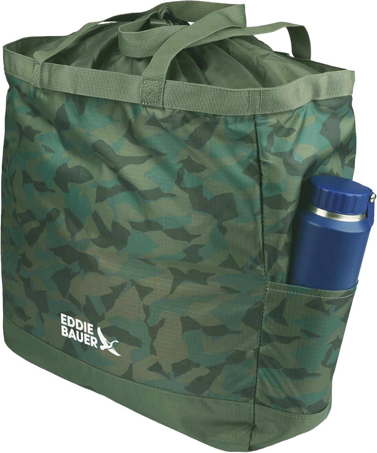 imageEddie Bauer Stowaway Packable Tote Bag Lightweight Compact Cinch Closure Ripstop Nylon 25l CapacitySprig