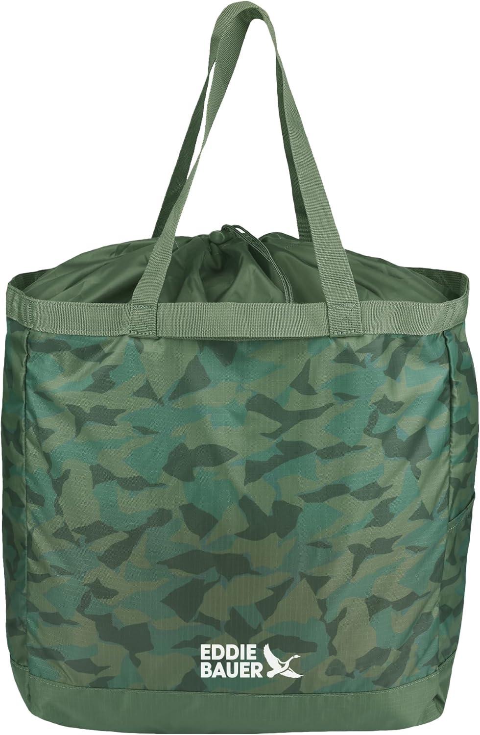 imageEddie Bauer Stowaway Packable Tote Bag Lightweight Compact Cinch Closure Ripstop Nylon 25l CapacitySprig