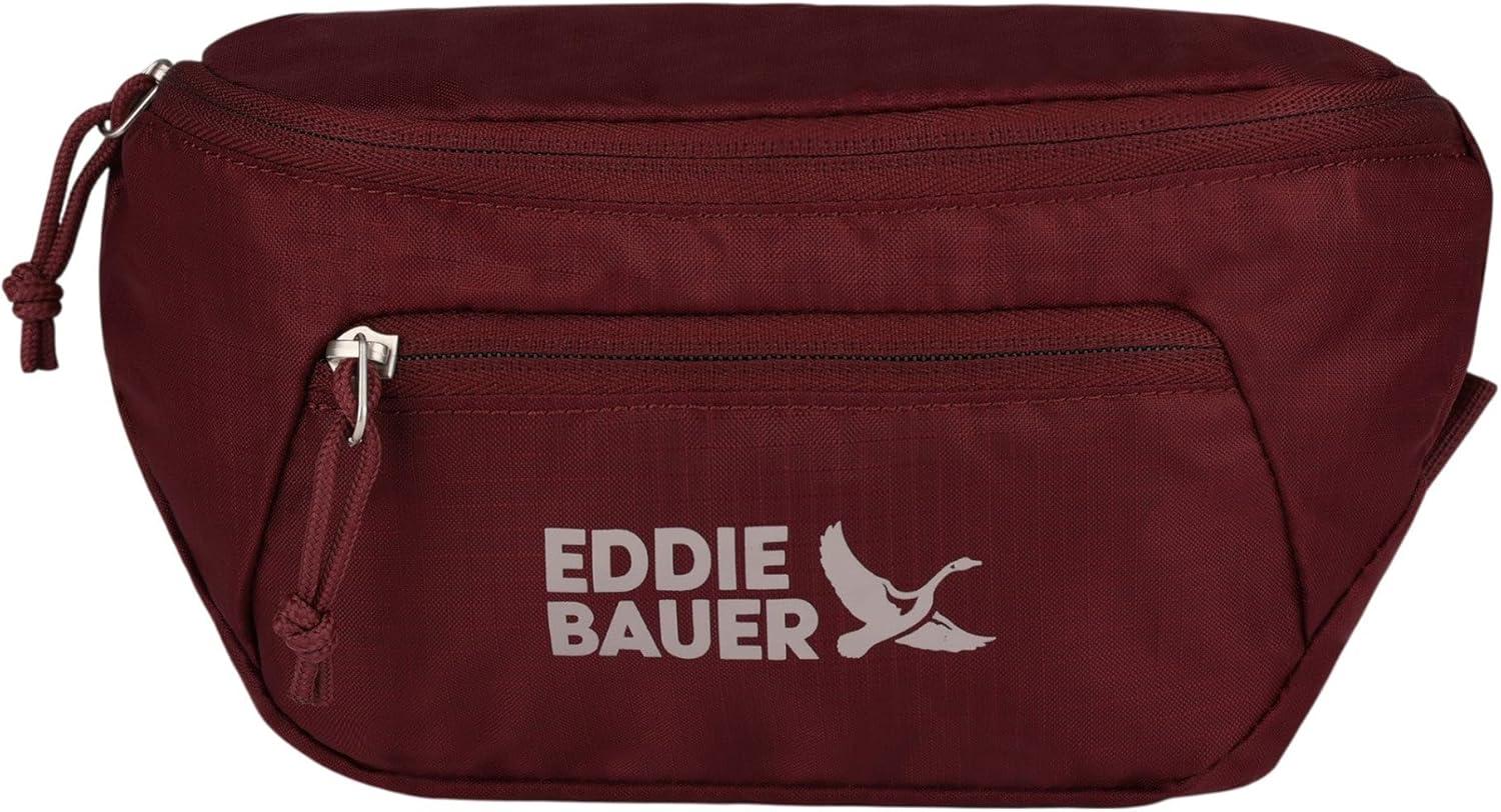 imageEddie Bauer Stowaway Packable Waistpack Sling Fanny Travel Lightweight Outdoor Ripstop PolyesterBlack Cherry
