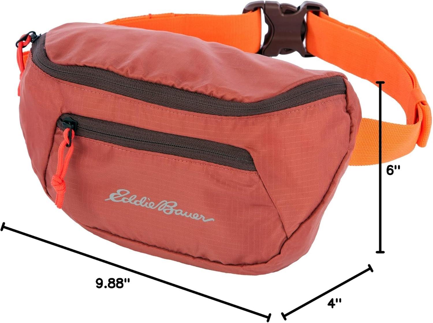 imageEddie Bauer Stowaway Packable Waistpack Sling Fanny Travel Lightweight Outdoor Ripstop PolyesterMaroon