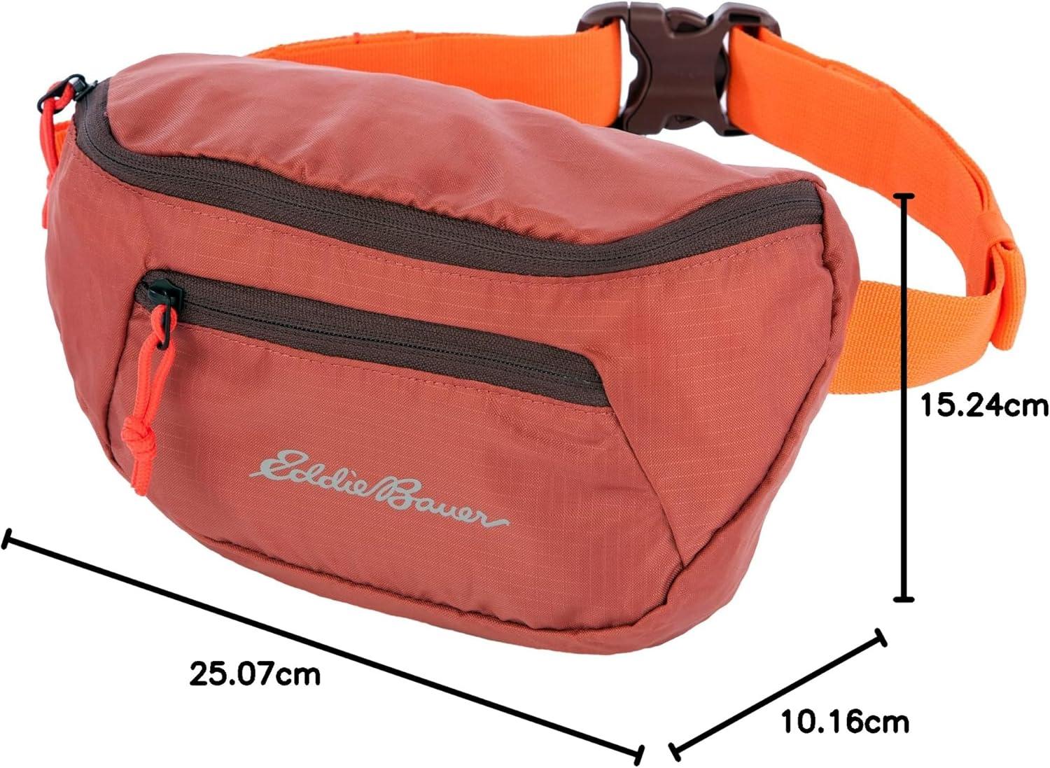 imageEddie Bauer Stowaway Packable Waistpack Sling Fanny Travel Lightweight Outdoor Ripstop PolyesterMaroon