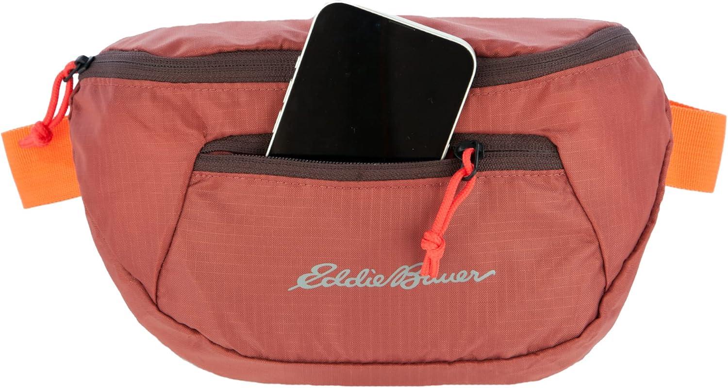 imageEddie Bauer Stowaway Packable Waistpack Sling Fanny Travel Lightweight Outdoor Ripstop PolyesterMaroon