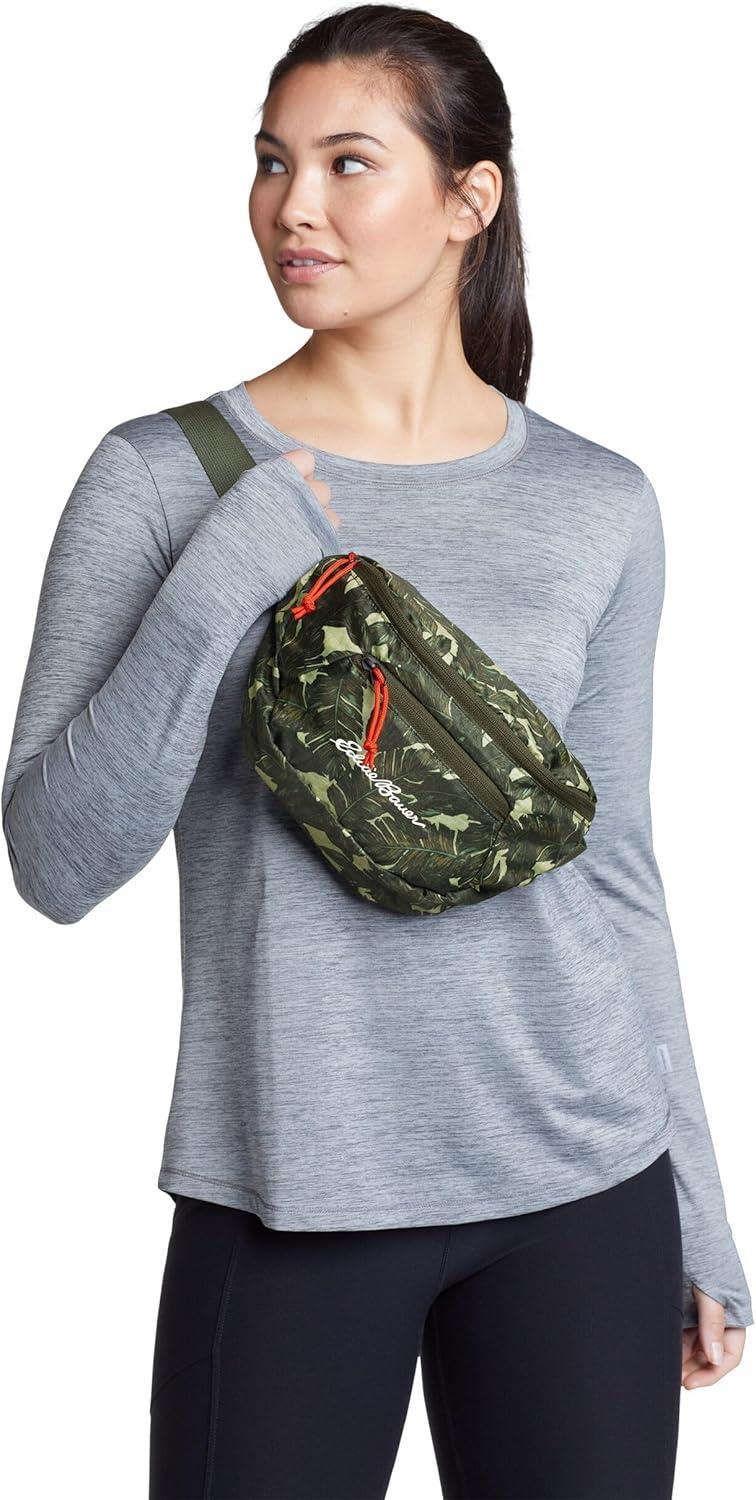 imageEddie Bauer Stowaway Packable Waistpack Sling Fanny Travel Lightweight Outdoor Ripstop PolyesterMaroon