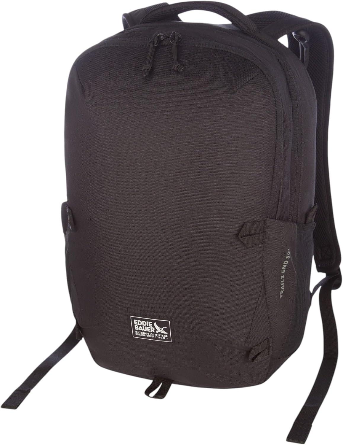 imageEddie Bauer Trail Ends Backpack 28L Laptop Sleeve Everyday Carry Travel Work Commuting Stretch Side Pockets Padded Shoulder Straps Mesh Back BrookBlack