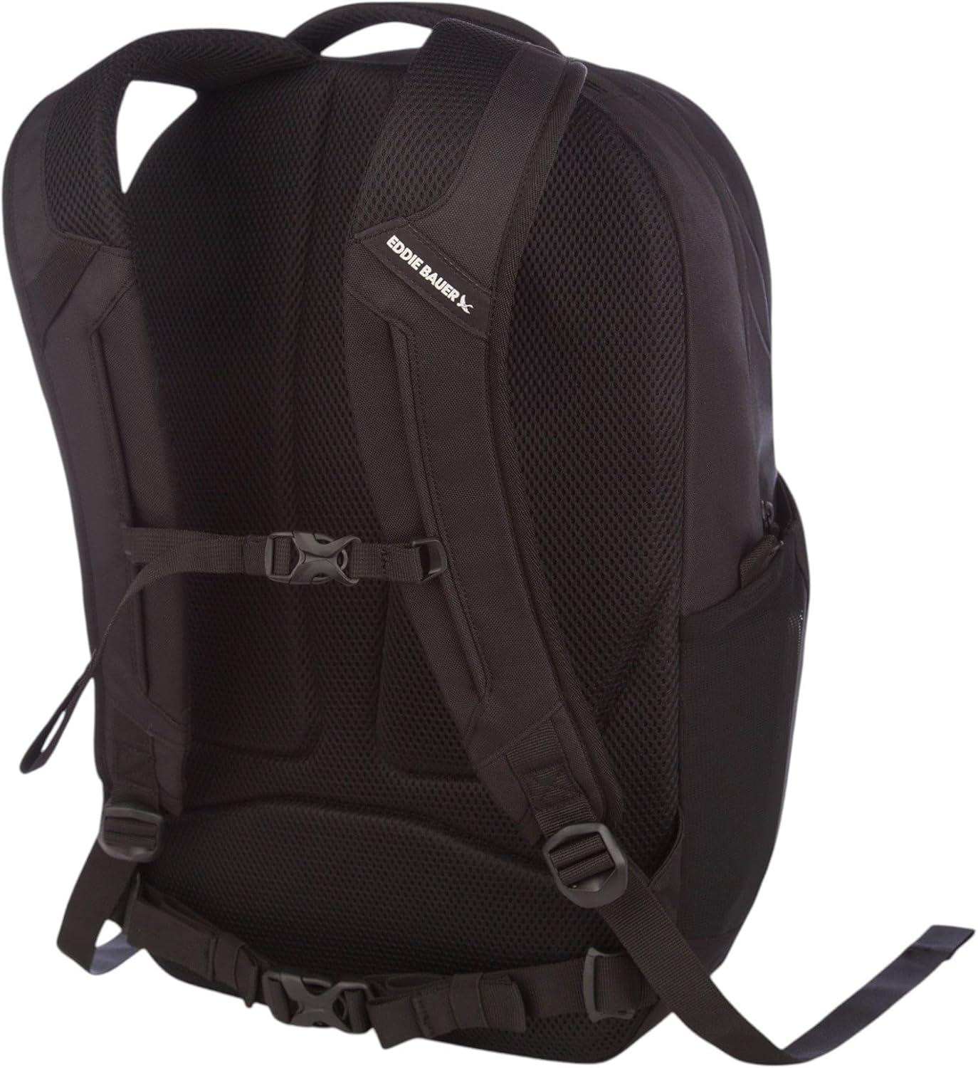imageEddie Bauer Trail Ends Backpack 28L Laptop Sleeve Everyday Carry Travel Work Commuting Stretch Side Pockets Padded Shoulder Straps Mesh Back BrookBlack