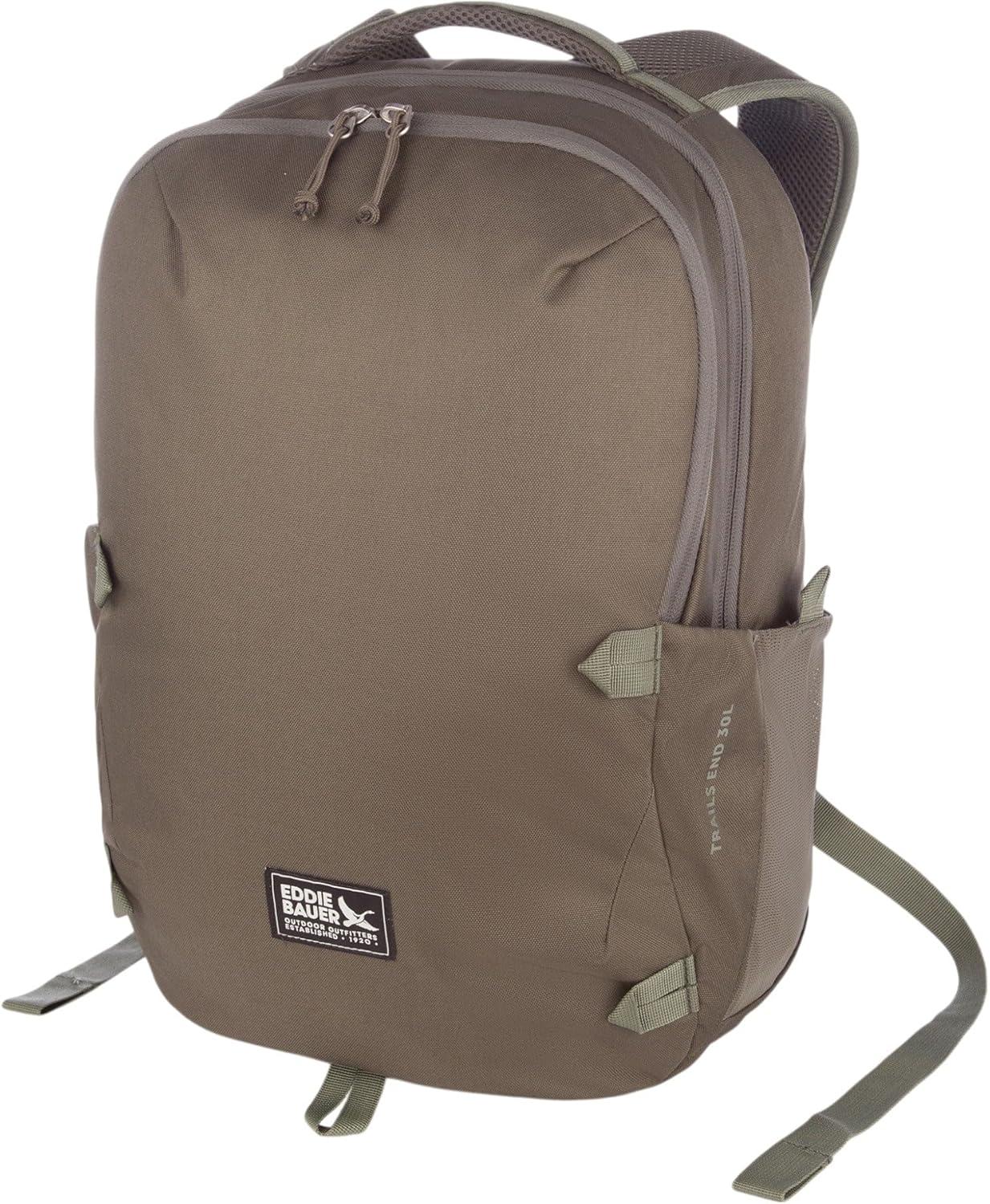 imageEddie Bauer Trail Ends Backpack 28L Laptop Sleeve Everyday Carry Travel Work Commuting Stretch Side Pockets Padded Shoulder Straps Mesh Back BrookSpruce