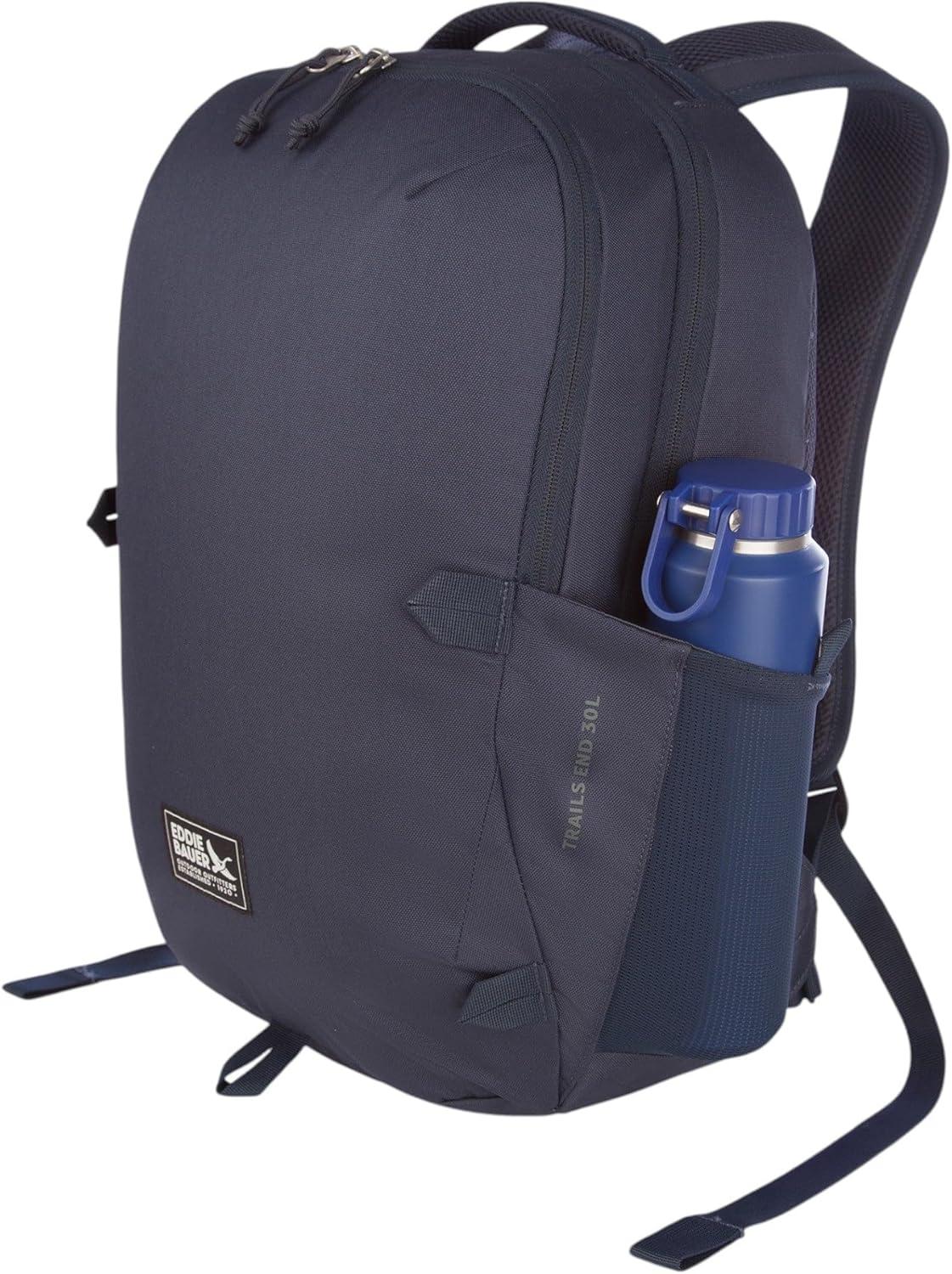 imageEddie Bauer Trail Ends Backpack 28L Laptop Sleeve Everyday Carry Travel Work Commuting Stretch Side Pockets Padded Shoulder Straps Mesh Back BrookBrook Green