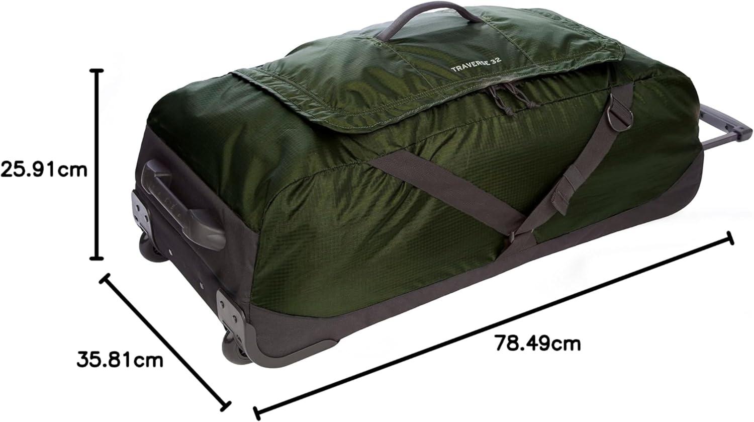 imageEddie Bauer Traverse Luggage Roller Wheels Telescoping Handle Travel Vacation Ripstop Nylon Black 31quotDark Loden