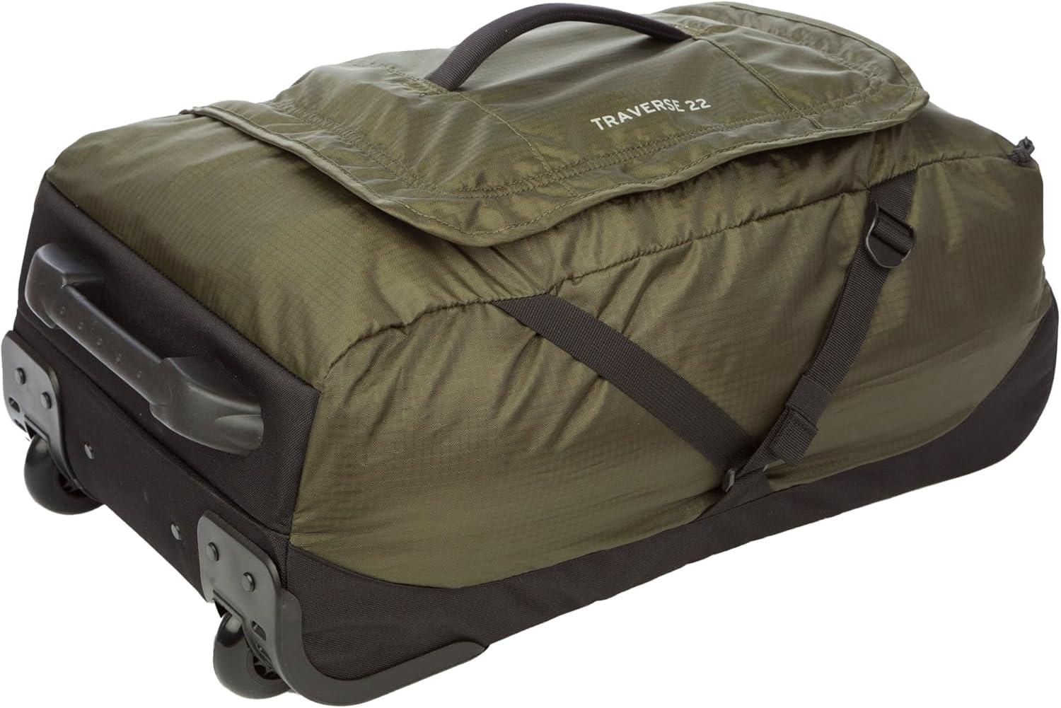 imageEddie Bauer Traverse Luggage Roller Wheels Telescoping Handle Travel Vacation Ripstop Nylon Black 31quotDark Loden
