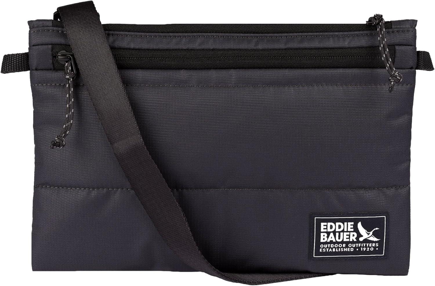 imageEddie Bauer Womens Crossbody Bag Everyday Carry Travel Vacation Small Shoulder Strap Lightweight Puffer Carbon One Size