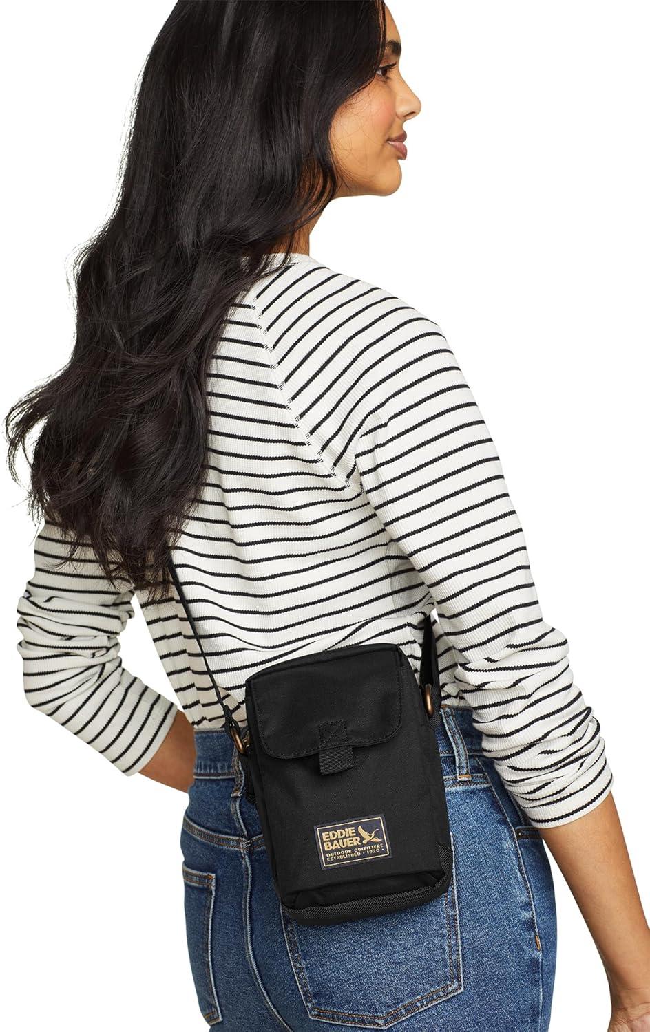 imageEddie Bauer Womens Crossbody Bag Everyday Carry Travel Vacation Small Shoulder Strap LightweightBygone Black