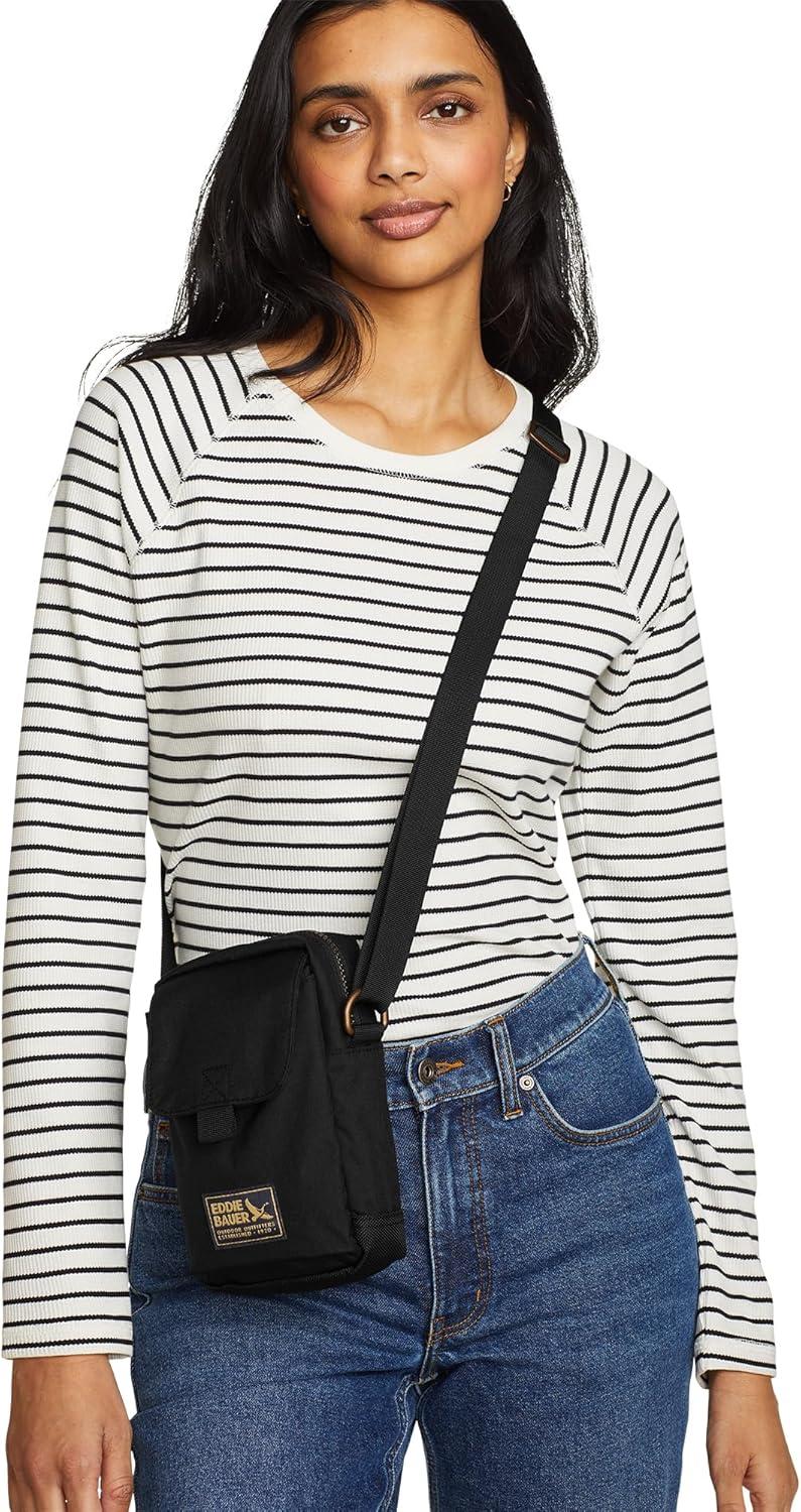 imageEddie Bauer Womens Crossbody Bag Everyday Carry Travel Vacation Small Shoulder Strap LightweightBygone Black