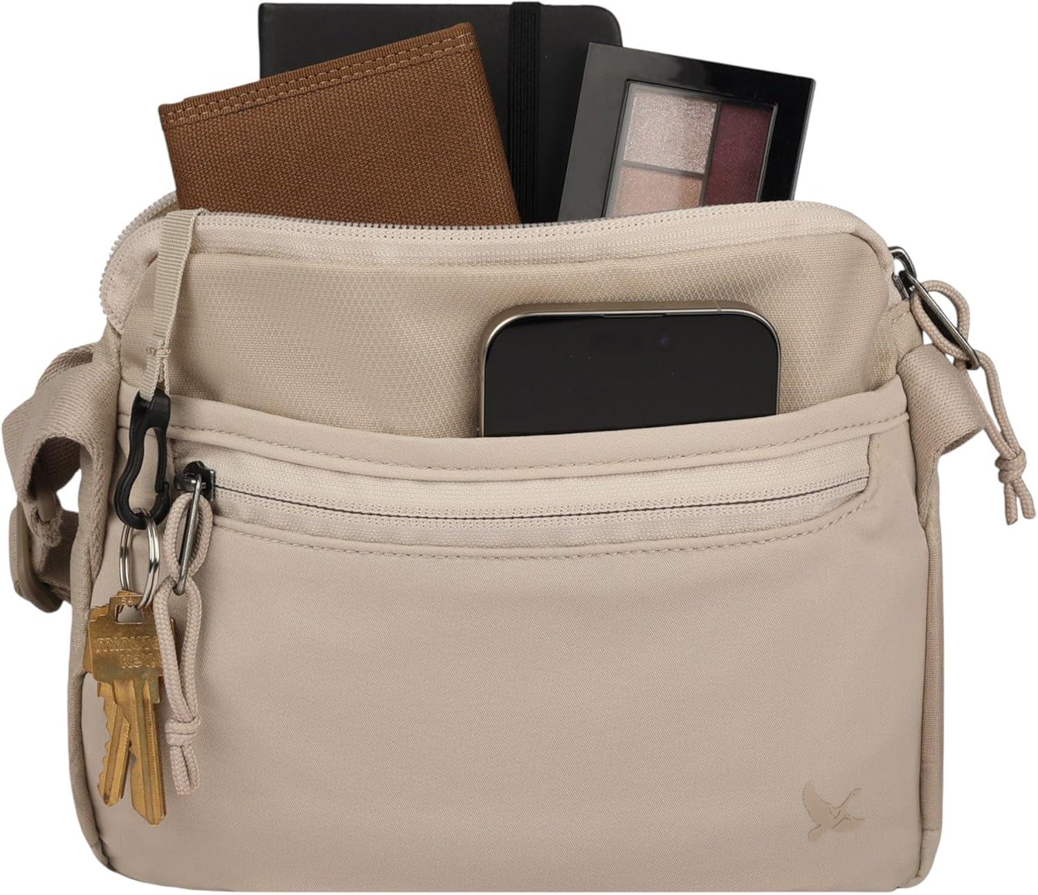 imageEddie Bauer Womens Crossbody Bag Everyday Carry Travel Vacation Small Shoulder Strap LightweightSkylar Pumice