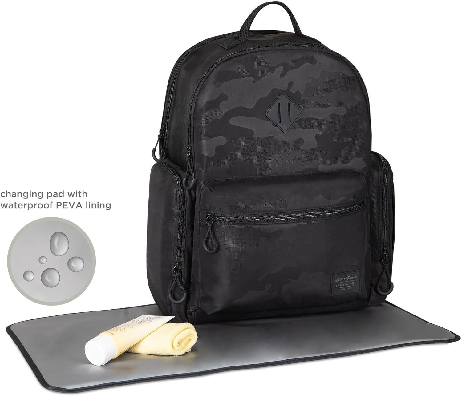 imageNOJO Eddie Bauer Cascade Backpack Diaper BagCamo Black Gray