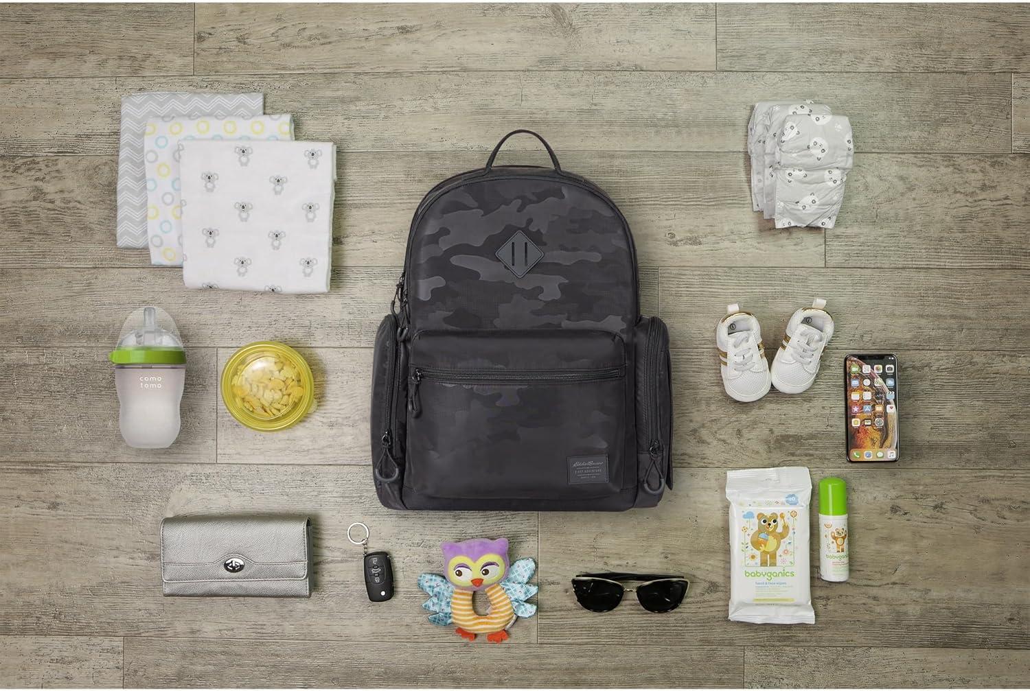 imageNOJO Eddie Bauer Cascade Backpack Diaper BagCamo Black Gray
