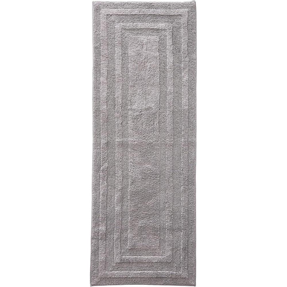 imageEddie Bauer Bathroom Rug 100 Soft Plush Tufted Cotton Runner Rug Highly Absorbent QuickDry and SkidResistant Backing Logan Chrome Grey 22quot x 60quot