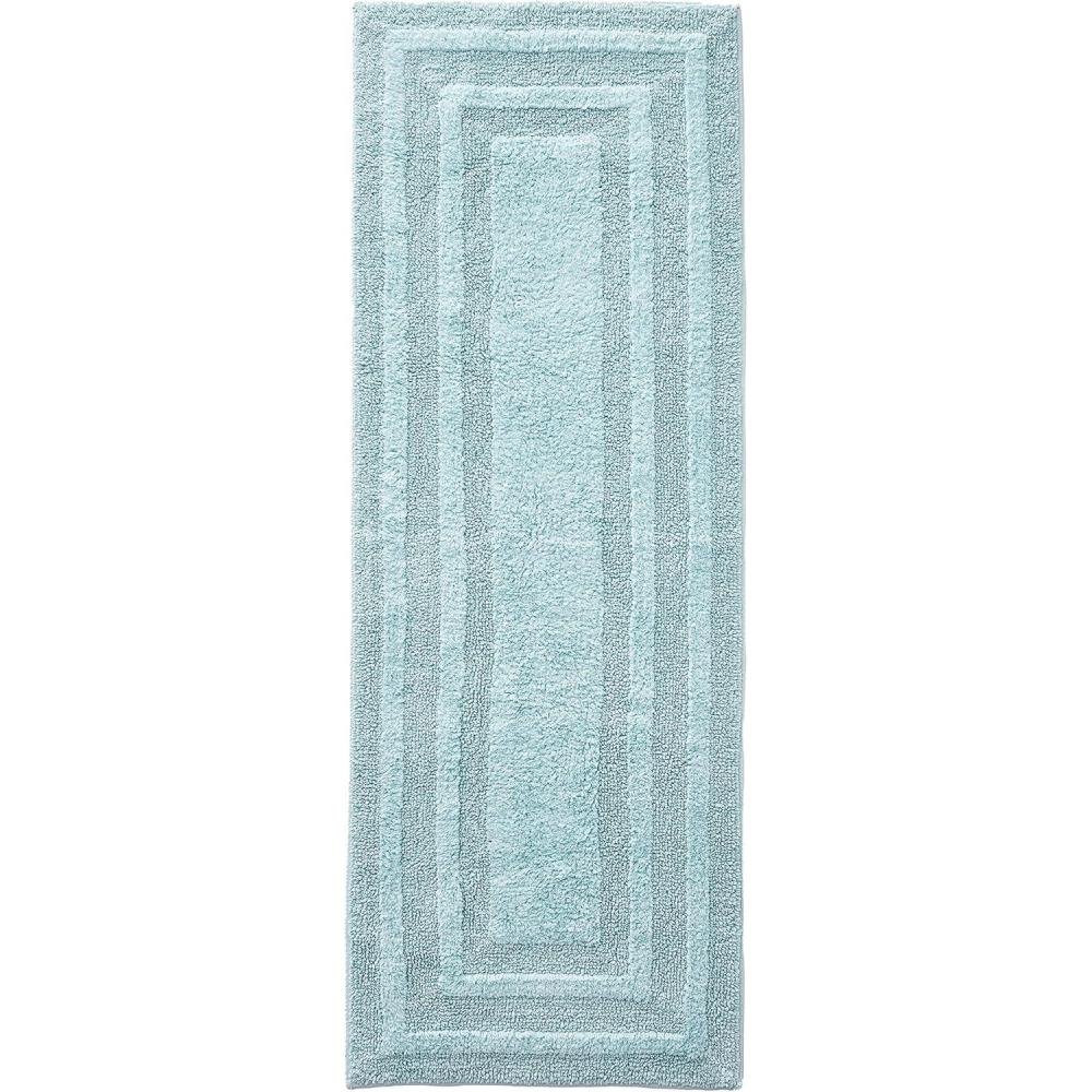 imageEddie Bauer  Bathroom Rug 100 Soft Plush Tufted Cotton Runner Rug Highly Absorbent QuickDry and SkidResistant Backing Logan Turquoise 22quot x 60quot