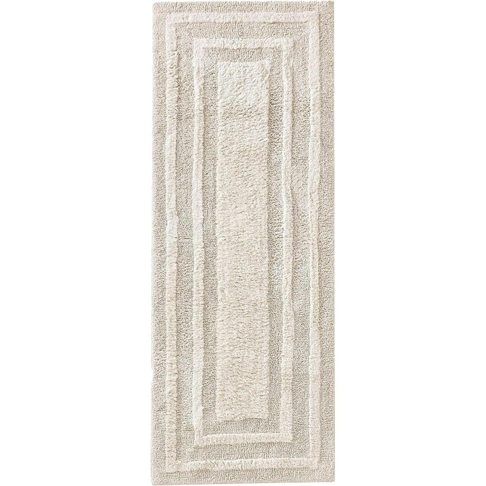 imageEddie Bauer  Bathroom Rug Runner Soft Tufted Cotton Bathroom Decor Super Absorbent ampamp Quick Dry Logan Light Grey 60quot x 22quot