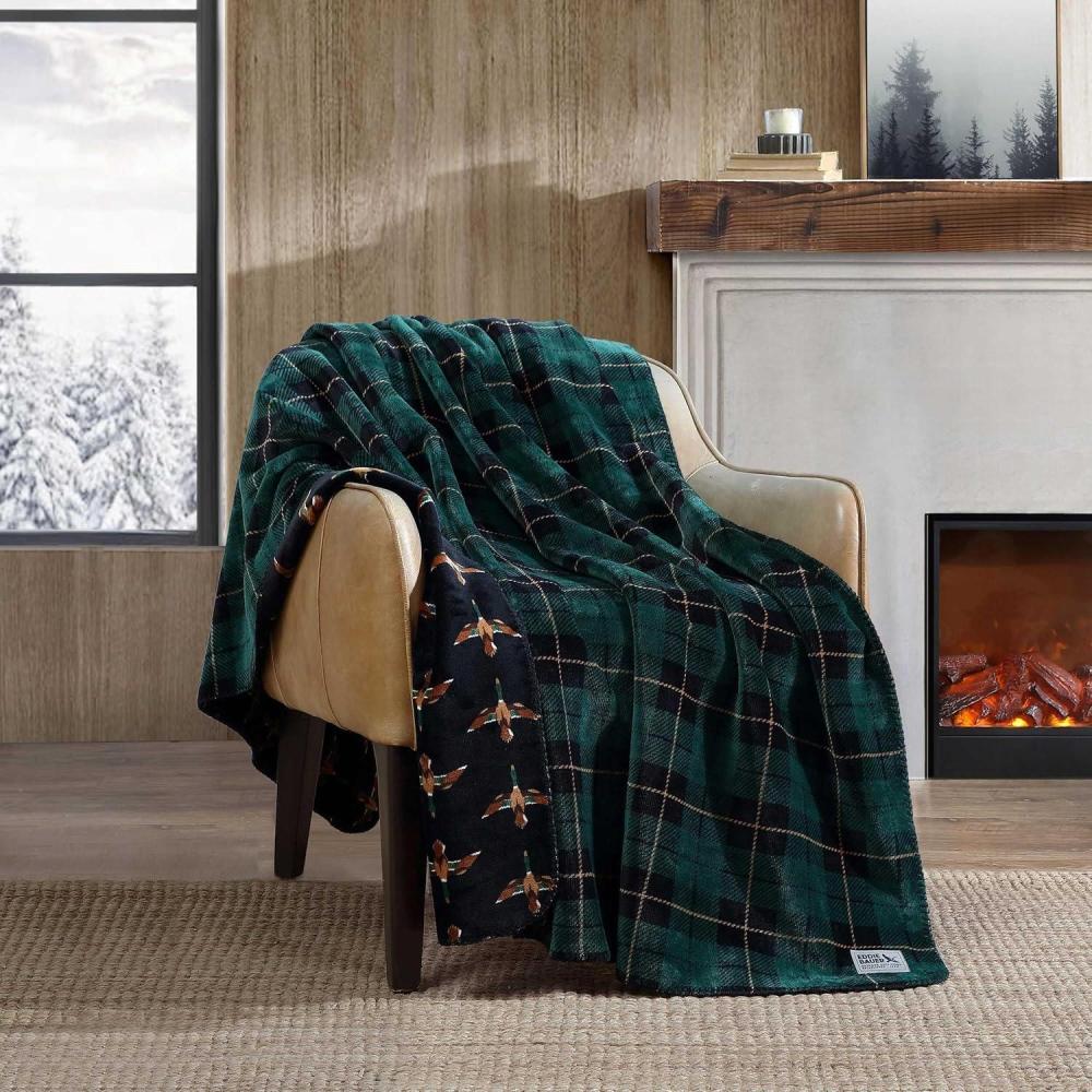 imageEddie Bauer Throw Blanket Reversible Plush Fleece Bedding Luxurious Bedding Set OekoTex Certified Capitol Hill Plaid Green 60quot x 70quotCapitol Hill Plaid Green