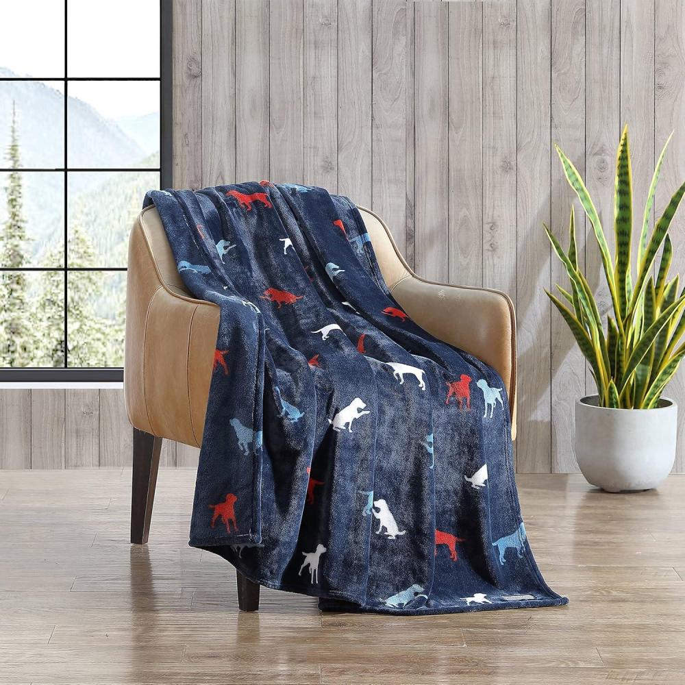 imageEddie Bauer  Throw Blanket UltraSoft ampamp Reversible Plush Blanket Oversized Bedding for Couch or Bed Trailhead Plaid Red 60quot x 70quotBuddy the Dog Blue