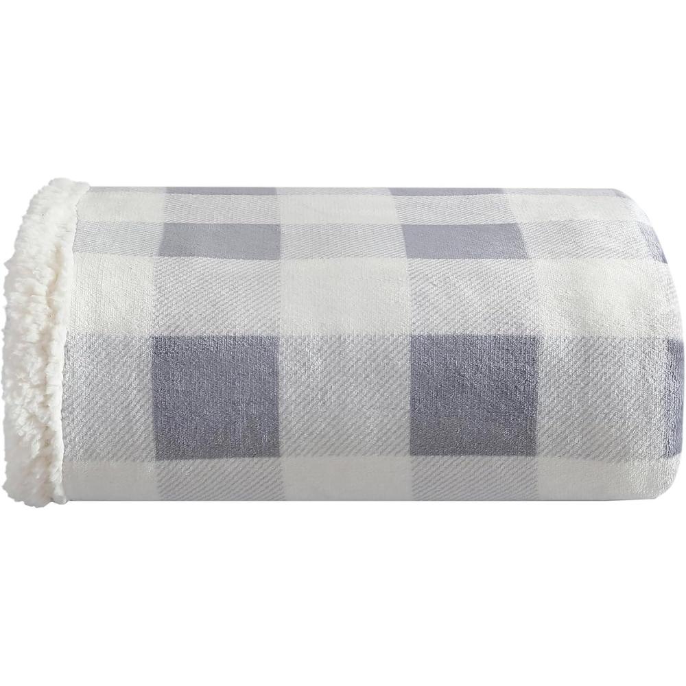 imageEddie Bauer  Throw Blanket UltraSoft ampamp Reversible Plush Blanket Oversized Bedding for Couch or Bed Trailhead Plaid Red 60quot x 70quotMountain Plaid Chrome Grey