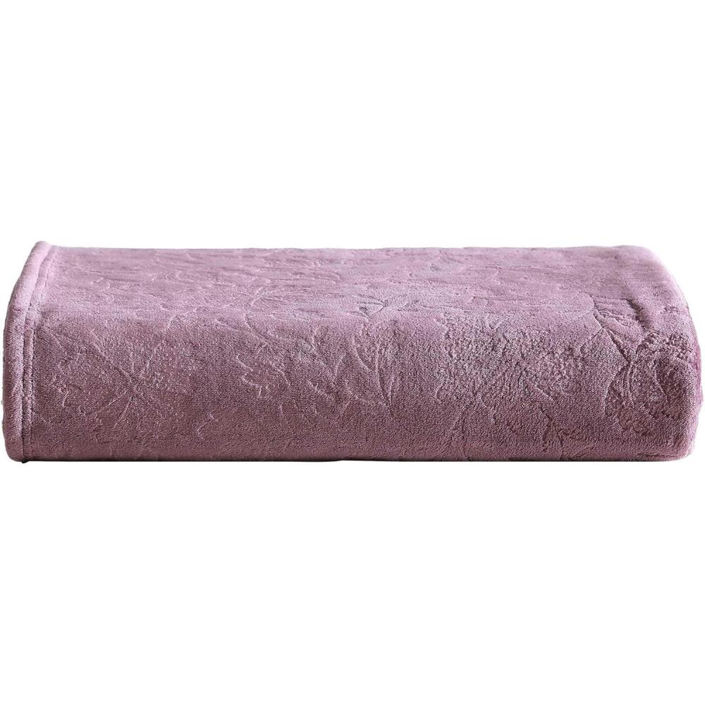imageEddie Bauer Throw Blanket UltraSoft ampamp Reversible Plush Blanket Oversized Bedding for Couch or Bed Trailhead Plaid Red 60quot x 70quotWoodblock Floral Purple