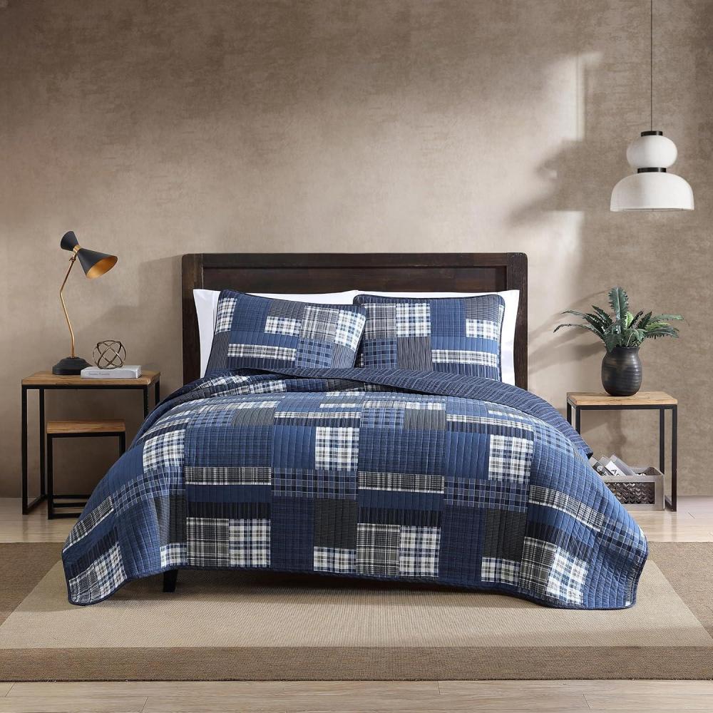 imageEddie Bauer  Twin Quilt Set Reversible Cotton Bedding with Matching Sham Lightweight Home Decor for All Seasons Eastmont Navy TwinEastmont Navy
