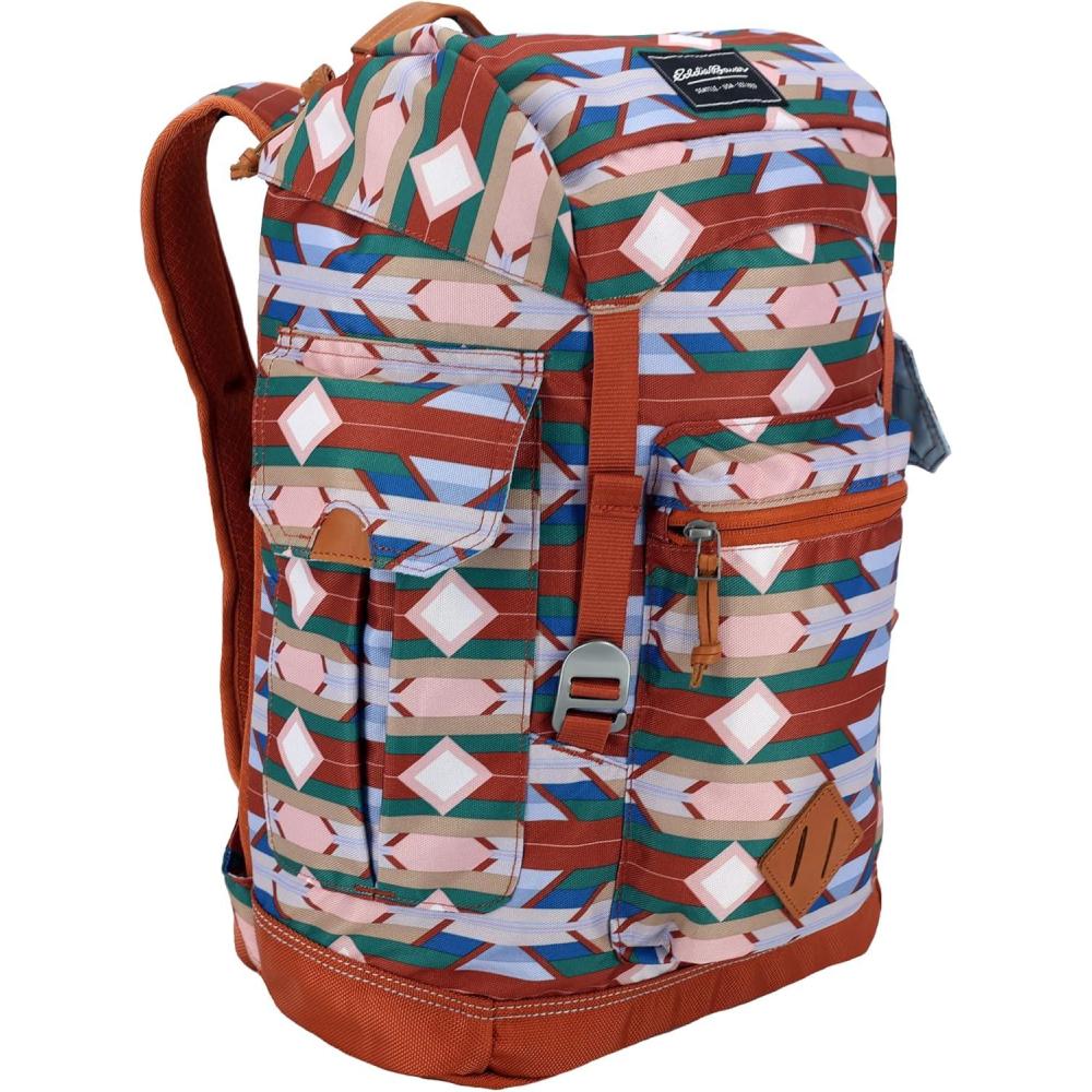 imageEddie Bauer Bygone Backpack Retro Design Laptop Sleeve Travel Work Hiking Durable Nylon 25L Light Heather GreySienna