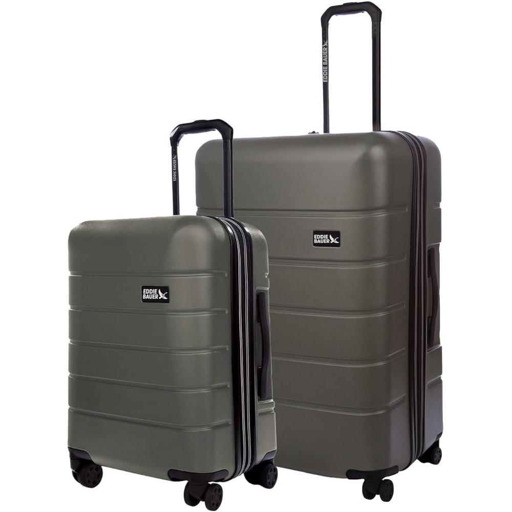 imageEddie Bauer Glacier Hardside Spinner Durable PCABS Construction 2Piece Set Suitcase Luggage SprigSprig