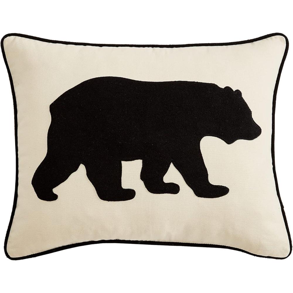 imageEddie Bauer Home Throw Pillow with Zipper Closure Perfect Luxurious Bedding Set for Bed or Sofa 16quot x 20quot Bear Twill BlackBear Twill Black