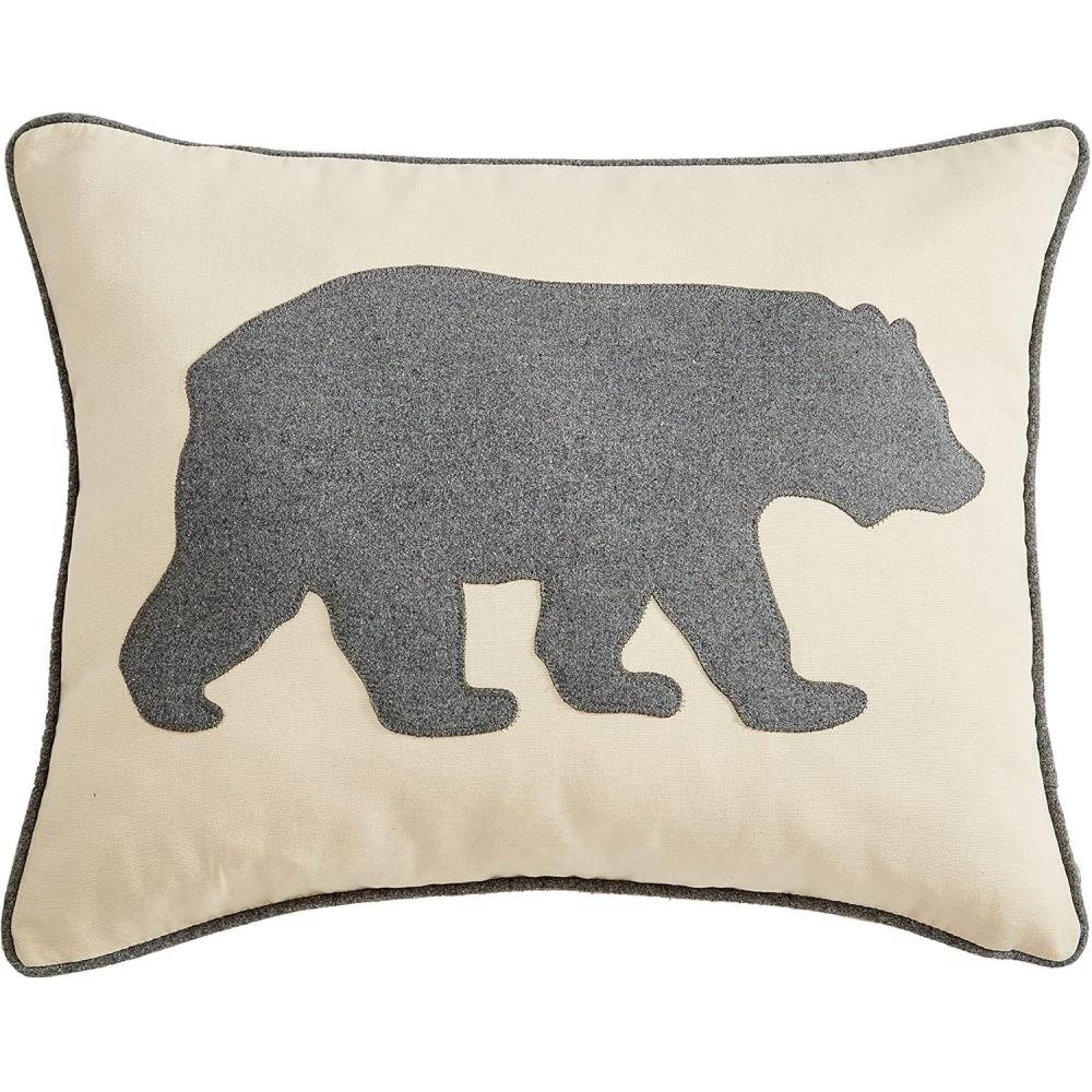 imageEddie Bauer Home Throw Pillow with Zipper Closure Perfect Luxurious Bedding Set for Bed or Sofa 16quot x 20quot Bear Twill BlackBear Twill Grey