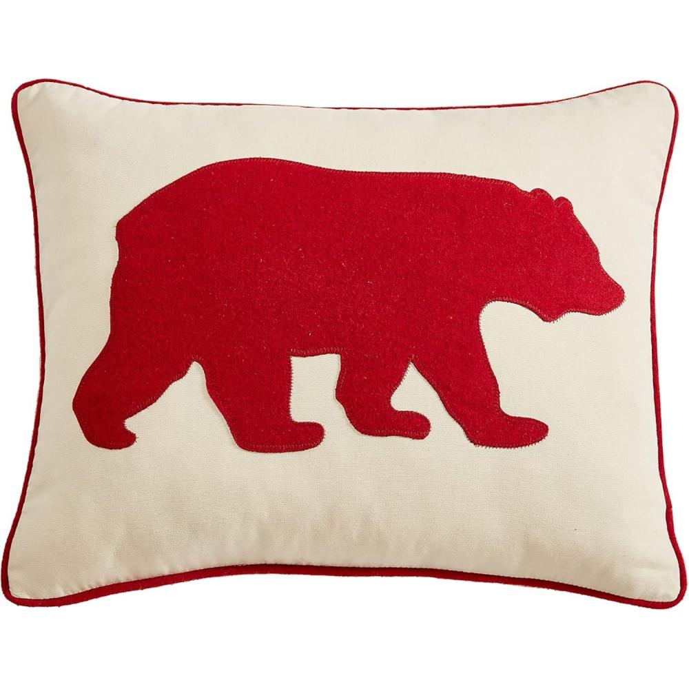 imageEddie Bauer Home Throw Pillow with Zipper Closure Perfect Luxurious Bedding Set for Bed or Sofa 16quot x 20quot Bear Twill BlackBear Twill Red