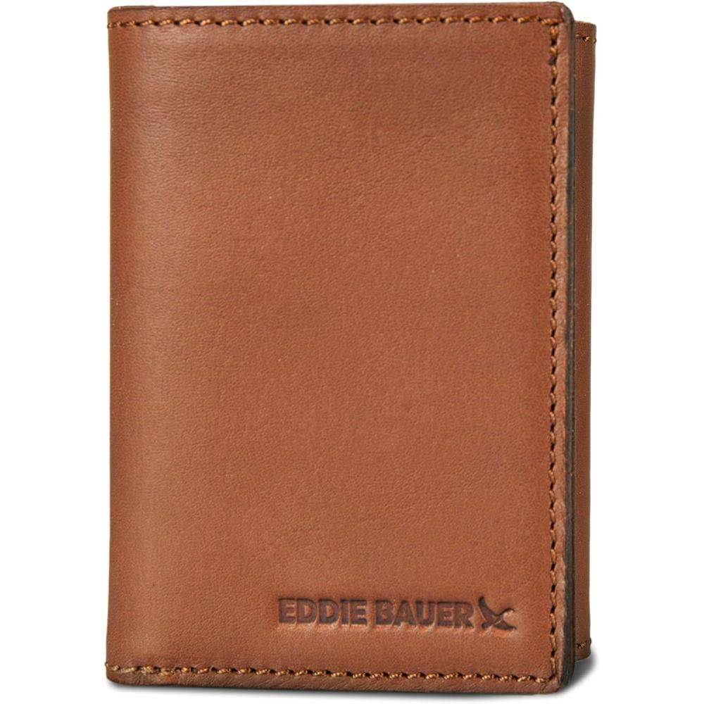 imageEddie Bauer Men Signature Trifold WalletLeather  Brown