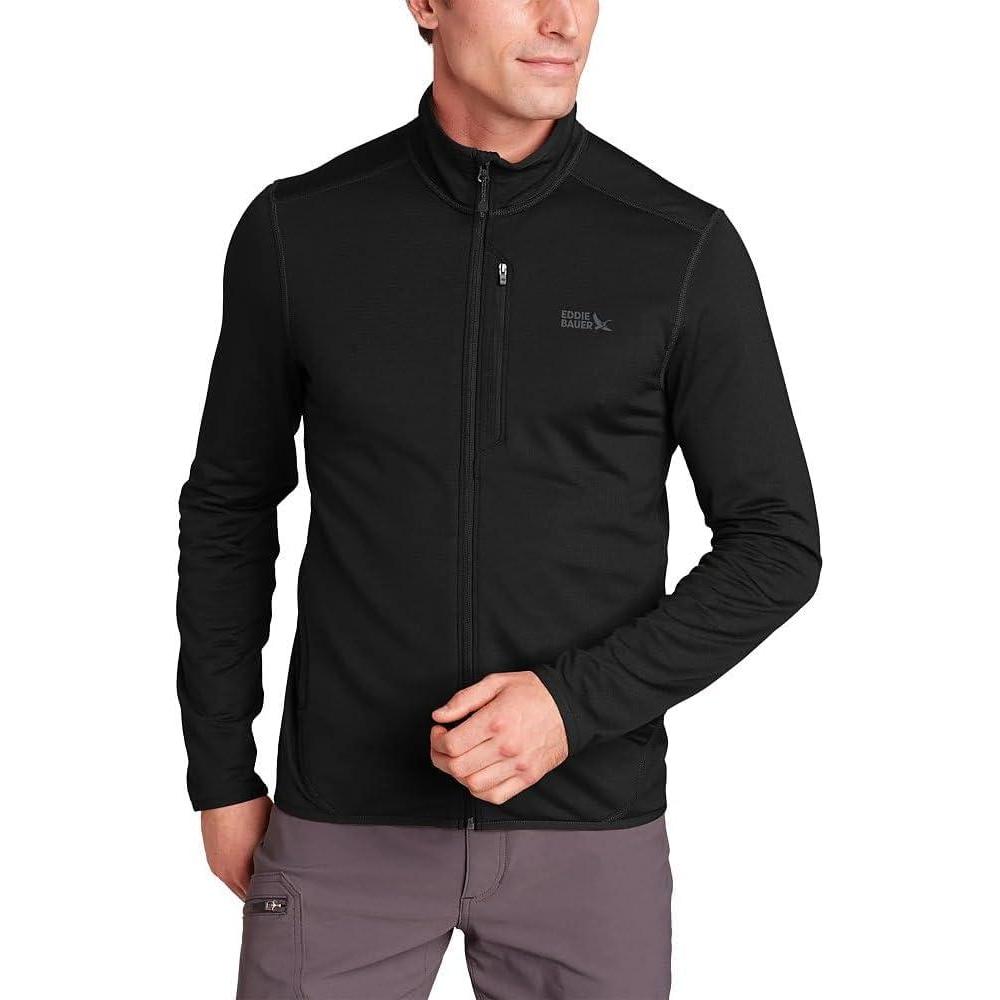 imageEddie Bauer Mens Activator Grid Fleece FullZipBlack