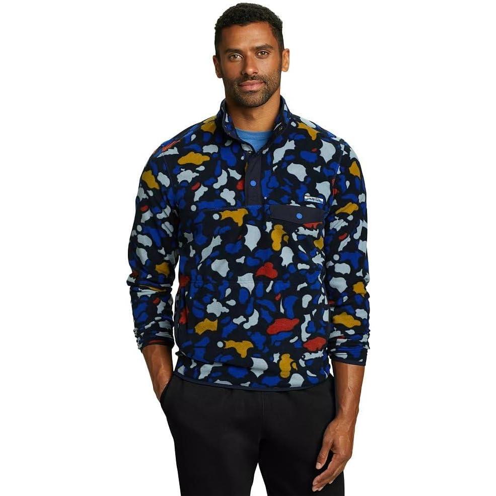 imageEddie Bauer Mens Chutes LongSleeve Snap Mock Neck FleeceBright Blue